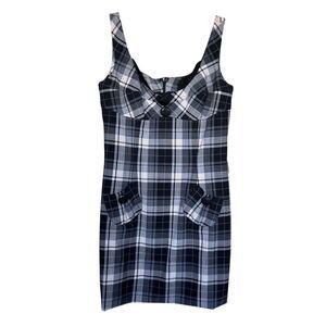 Anthropologie Women's Black and Grey Dress - size 8